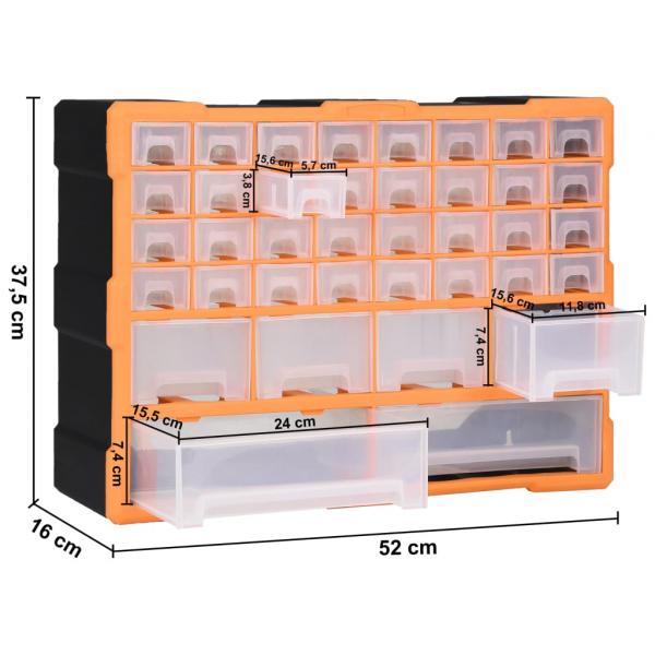 Multi-Schubladen-Organizer mit 38 Schubladen 52x16x37,5 cm