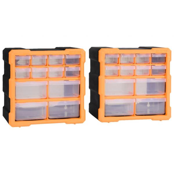 ARDEBO.de - Multi-Schubladen-Organizer 2 Stk. 12 Schubladen 26,5x16x26 cm