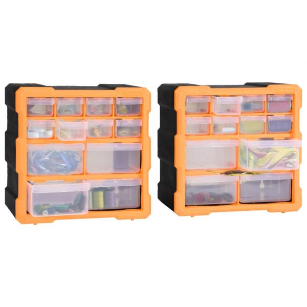 Multi-Schubladen-Organizer 2 Stk. 12 Schubladen 26,5x16x26 cm