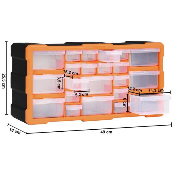 Multi-Schubladen-Organizer mit 22 Schubladen 49x16x25,5 cm 