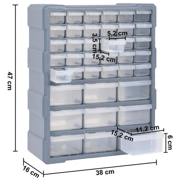 Multi-Schubladen-Organizer mit 39 Schubladen 38x16x47 cm 