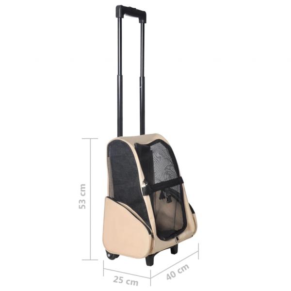 Trolley für Haustiere 3-in-1 Faltbar Beige