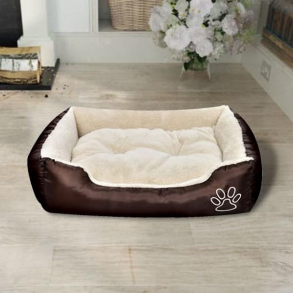 Warmes Hundebett mit Polsterkissen L