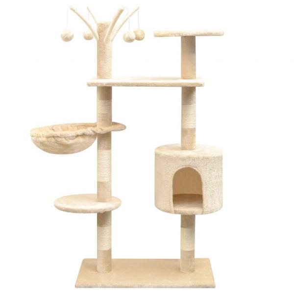 ARDEBO.de - Katzen-Kratzbaum 125 cm Beige