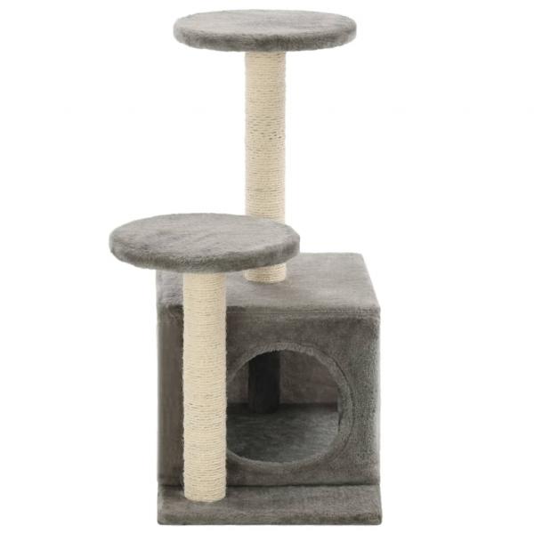 Katzenbaum mit Sisal-Kratzsäulen 60 cm Grau