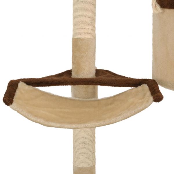 Wandkratzbaum mit Sisal-Kratzsäulen 194 cm Beige/Braun