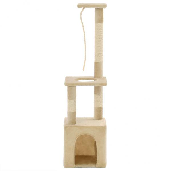 Katzen-Kratzbaum mit Sisal-Kratzsäulen 109 cm Beige 