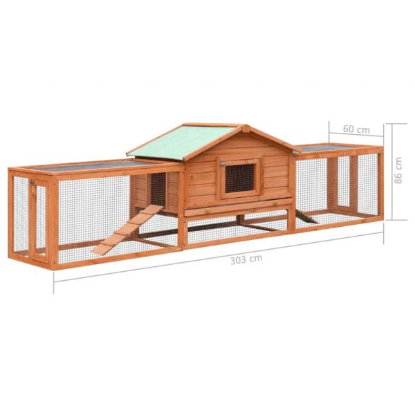 Kaninchenstall 310x70x87 cm Kiefernholz & Tannenholz