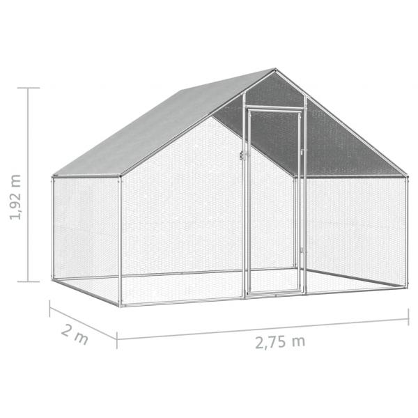 Outdoor-Hühnerkäfig 2,75x2x1,92 m Verzinkter Stahl  