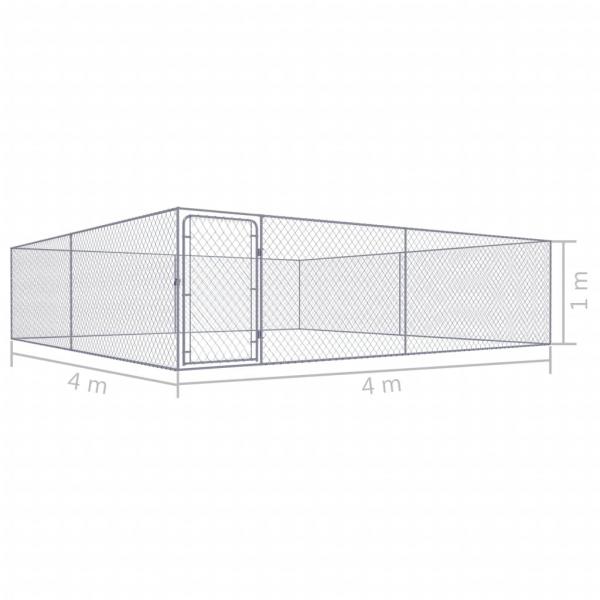 Outdoor-Hundezwinger Verzinkter Stahl 4 x 4 x 1 m