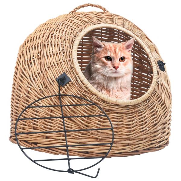 ARDEBO.de - Katzen-Transportkorb 60x45x45 cm Natürliche Weide