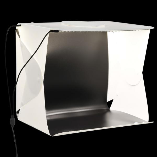 ARDEBO.de - LED-Lichtbox für Fotostudio Klappbar 40×34×37 cm Plastik Weiß 