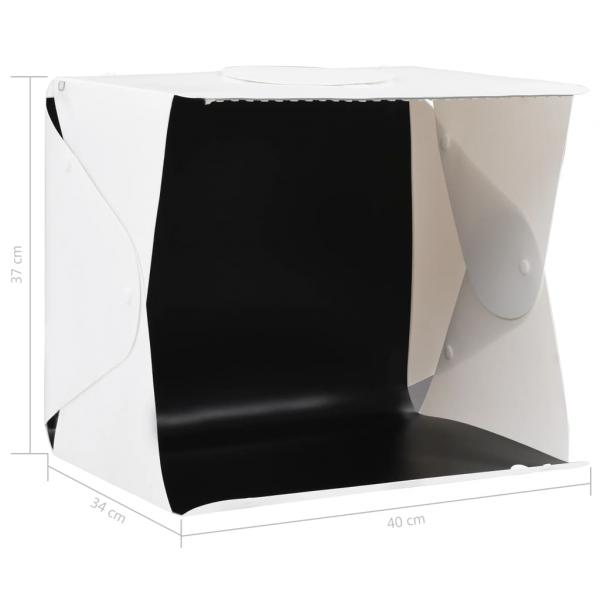 LED-Lichtbox für Fotostudio Klappbar 40×34×37 cm Plastik Weiß 