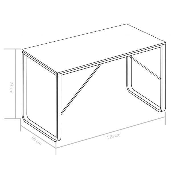 Computertisch Schwarz und Eiche 120x60x73 cm