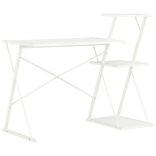 ARDEBO.de - Schreibtisch mit Regal Weiß 116×50×93 cm