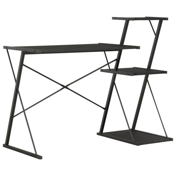 ARDEBO.de - Schreibtisch mit Regal Schwarz 116×50×93 cm