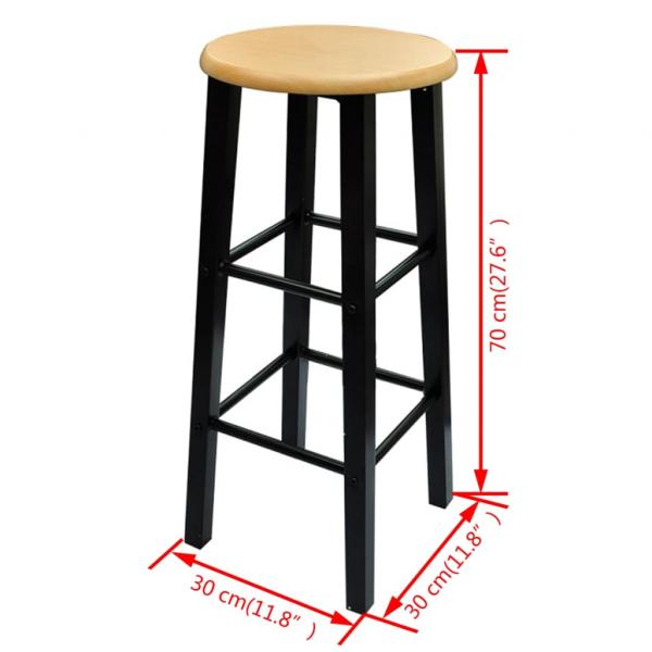 Früchstücksbar Hellbraunes Holz Schwarzer Stahl 