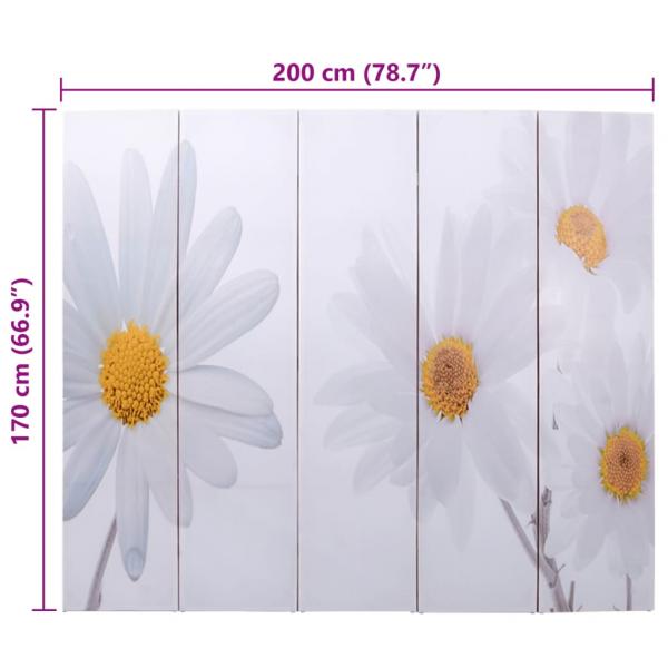 Raumteiler klappbar 200 x 170 cm Blume 