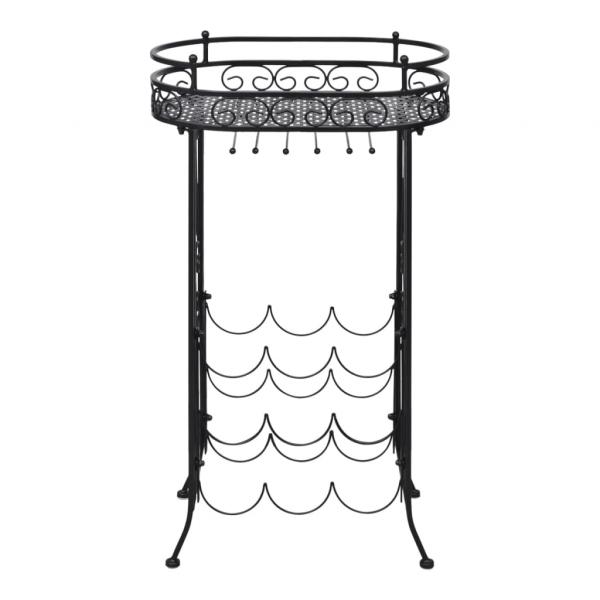 Weinregal für 9 Flaschen mit Stielglashalter Metall 