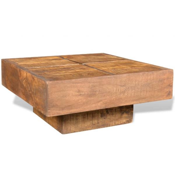 Couchtisch Braun Quadratisch Massivholz Mango 