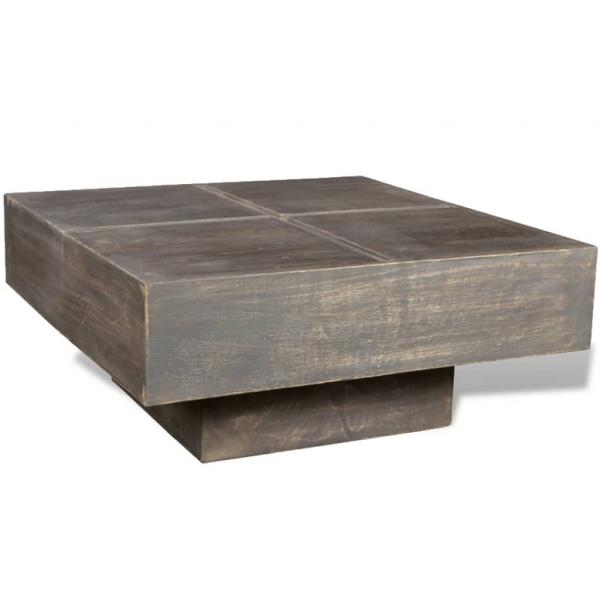 ARDEBO.de - Couchtisch Dunkelbraun Quadratisch Massivholz Mango 