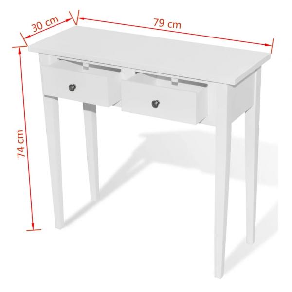 Frisiertisch Konsolentisch mit zwei Schubladen Weiß
