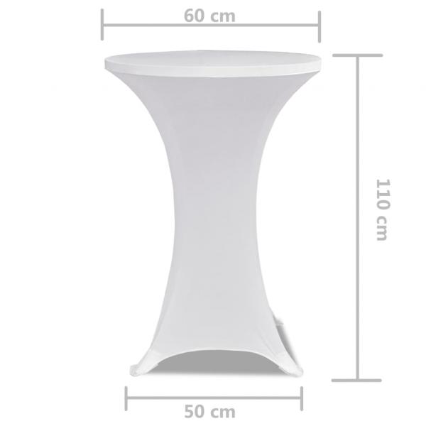 2 x Tischhusse für Stehtisch Stretchhusse Ø60 cm weiß