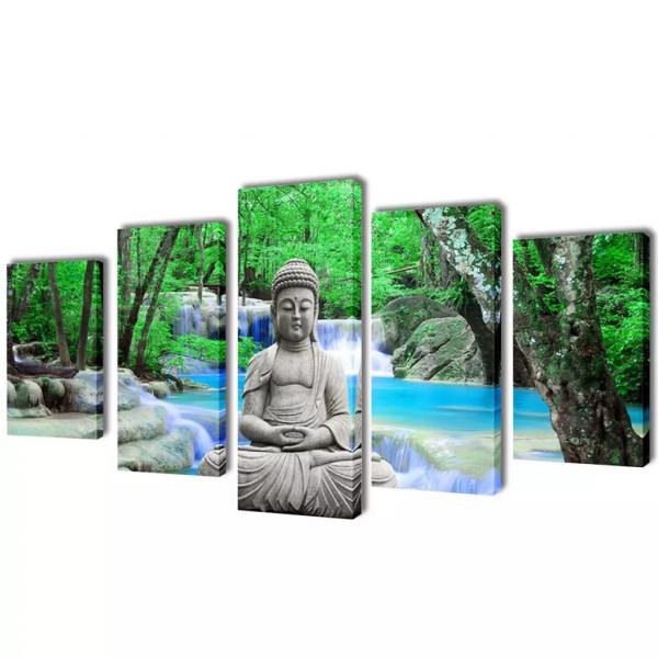 ARDEBO.de - Bilder Dekoration Set Buddha 200 x 100 cm