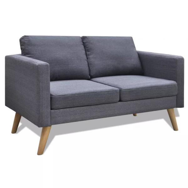 ARDEBO.de - Sofa 2-Sitzer Stoff Dunkelgrau