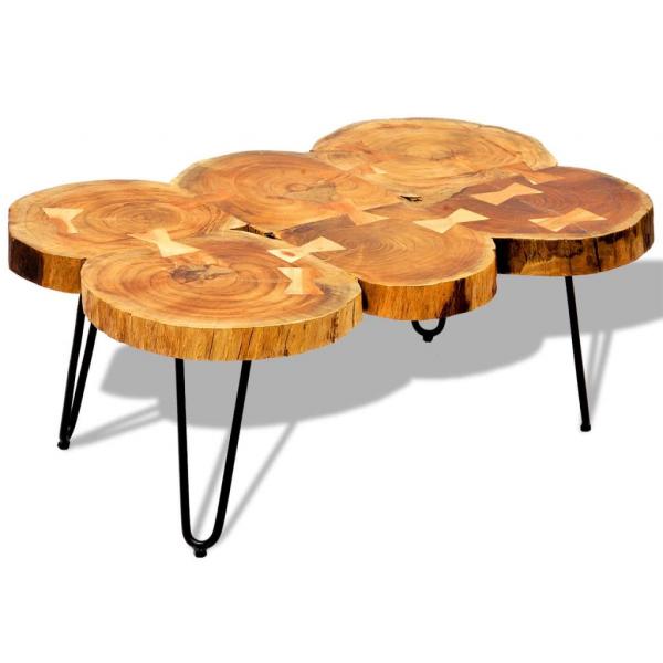 ARDEBO.de - Couchtisch 35 cm 6 Baumscheiben Massivholz Palisander