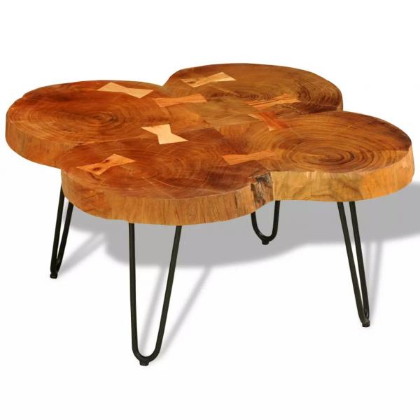 ARDEBO.de - Couchtisch 35 cm 4 Baumscheiben Massivholz Palisander