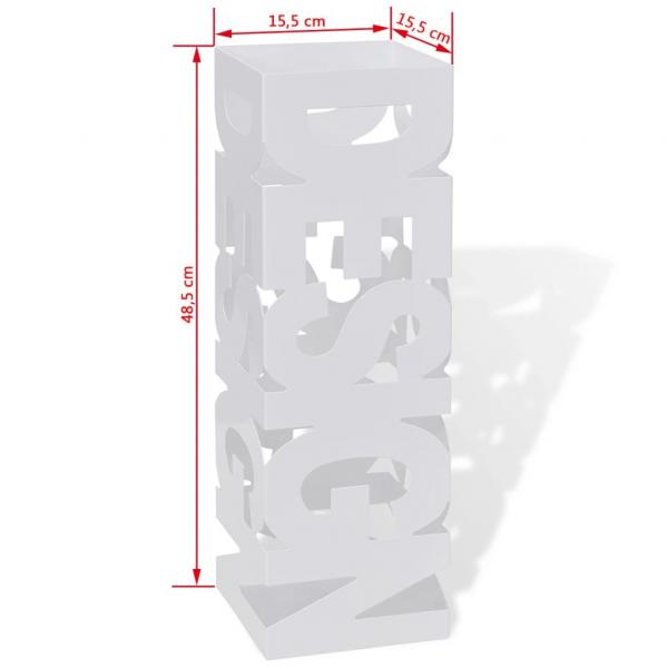 Schirmhalter Schirmständer Gehstöcke Stahl weiß quadratisch 48,5 cm 