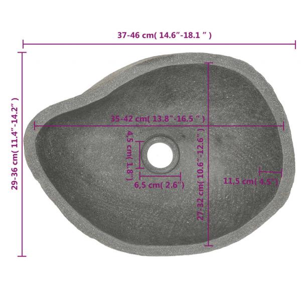 Waschbecken Flussstein Oval (37-46)x(29-36) cm