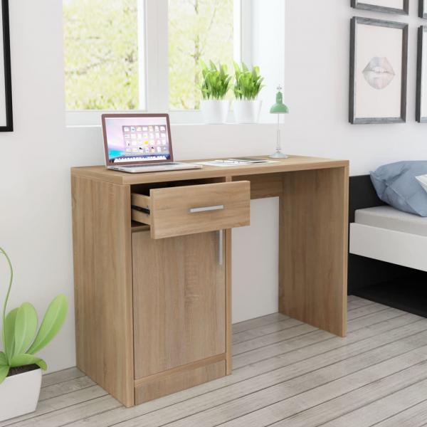 ARDEBO.de - Schreibtisch mit Schublade und Schrank Eiche 100x40x73 cm