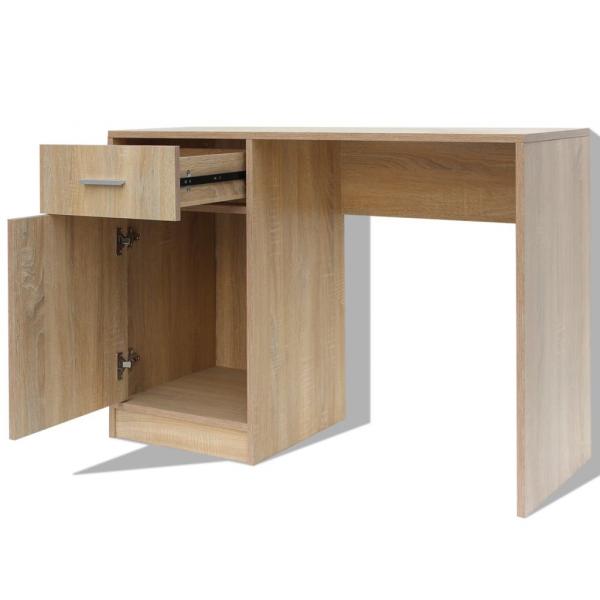 Schreibtisch mit Schublade und Schrank Eiche 100x40x73 cm