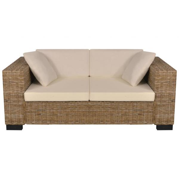 2-Sitzer Sofa Echtes Rattan 