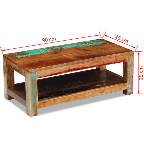 Couchtisch Altholz Massiv 90x45x35 cm