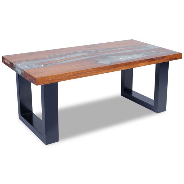 Couchtisch Teak Harz 100x50 cm