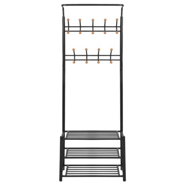 Garderobe mit Schuhablage 68×32×182,5 cm Schwarz