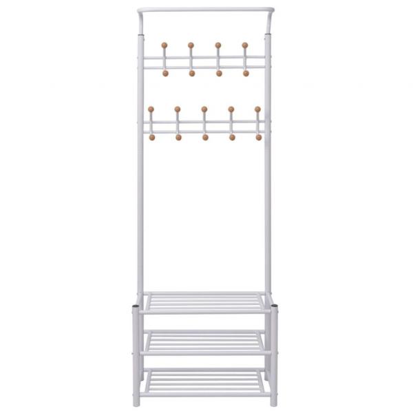 Garderobe mit Schuhablage 68×32×182,5 cm Weiß