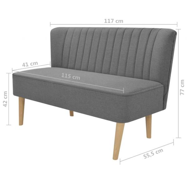 Sofa Stoff 117 x 55,5 x 77 cm Hellgrau