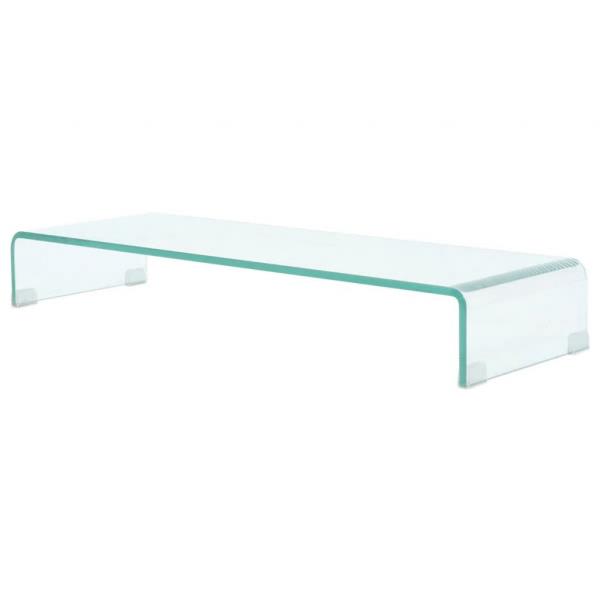 TV-Tisch/Bildschirmerhöhung Glas Transparent 90x30x13 cm