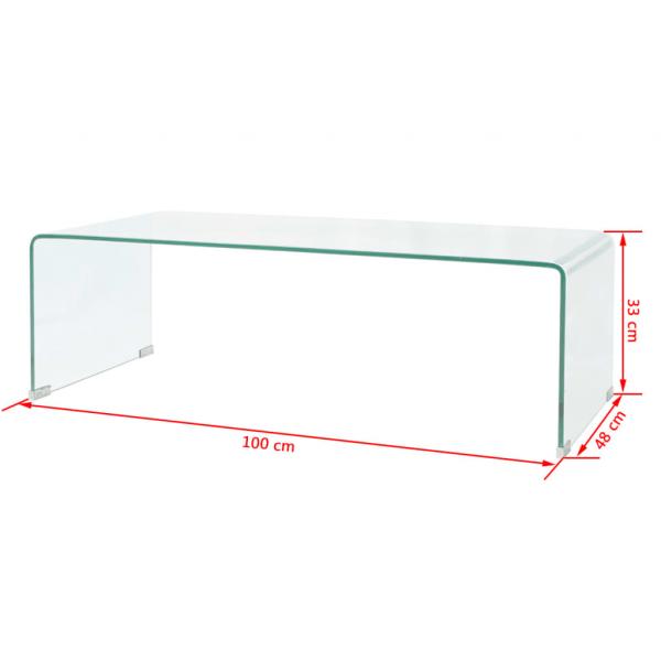 Couchtisch Hartglas 98x45x30 cm Transparent