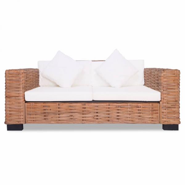 2-Sitzer-Sofa Natürliches Rattan