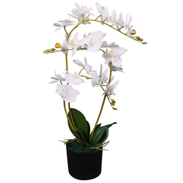 ARDEBO.de - Künstliche Orchidee mit Topf 65 cm Weiß