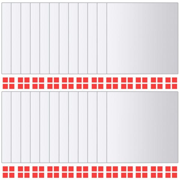 24-tlg. Spiegelfliesen-Set Quadratisch Glas