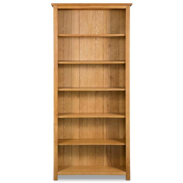 Bücherregal 6 Fächer 80x22,5x180 cm Massivholz Eiche