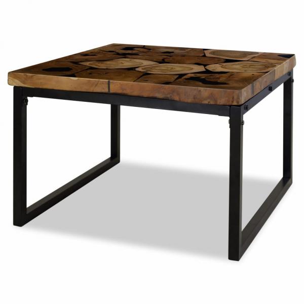 Couchtisch Teak Harz 60x60x40 cm