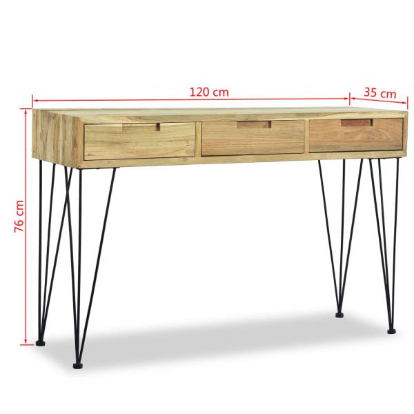 Konsolentisch 120 x 35 x 76 cm Teak Massiv