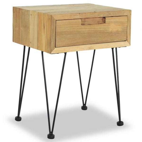 ARDEBO.de - Nachttisch 40x30x50 cm Massivholz Teak